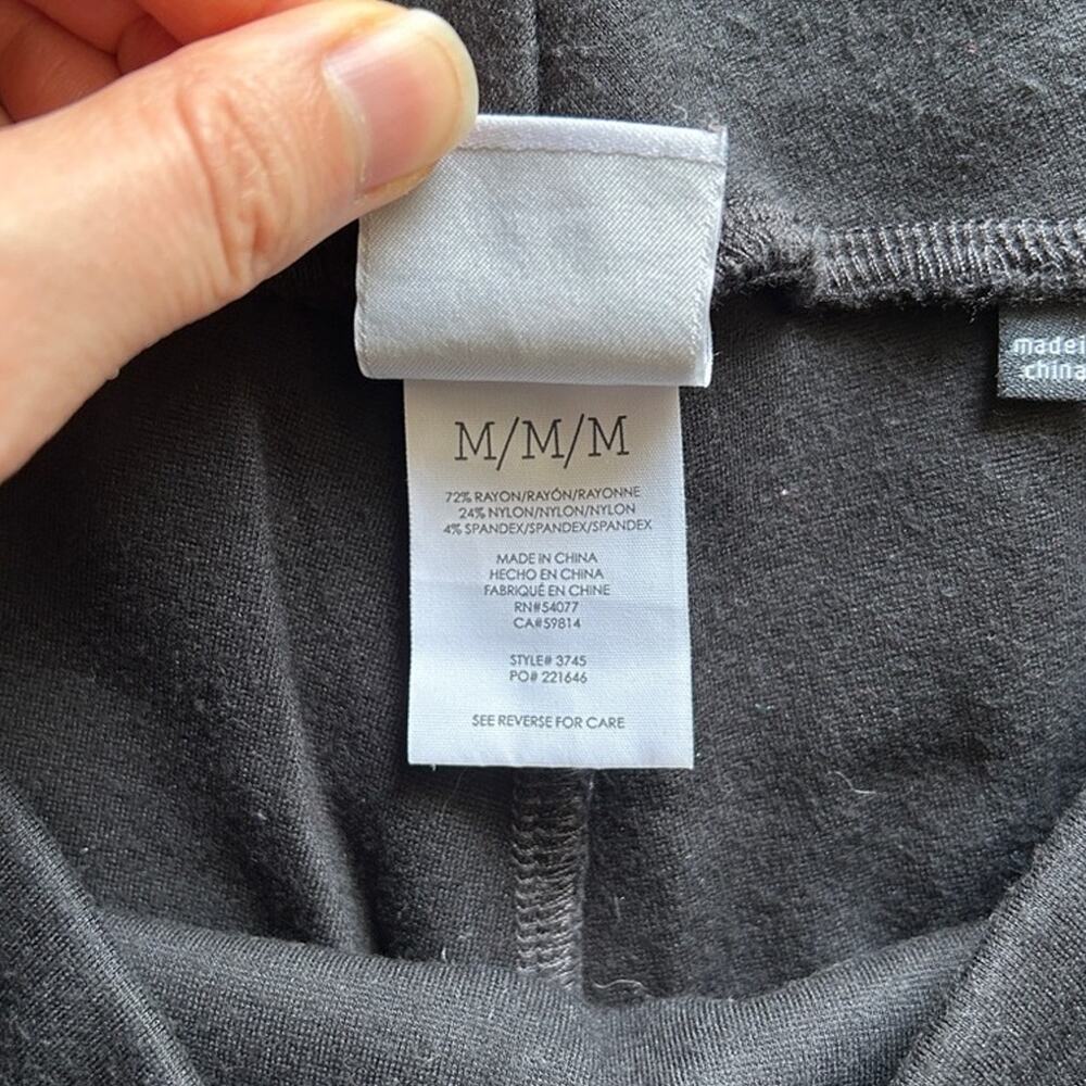 CAbi Black Mid-Rise Wide Waistband Ponte Knit Full-Length Leggings Size Medium - Picture 8 of 9